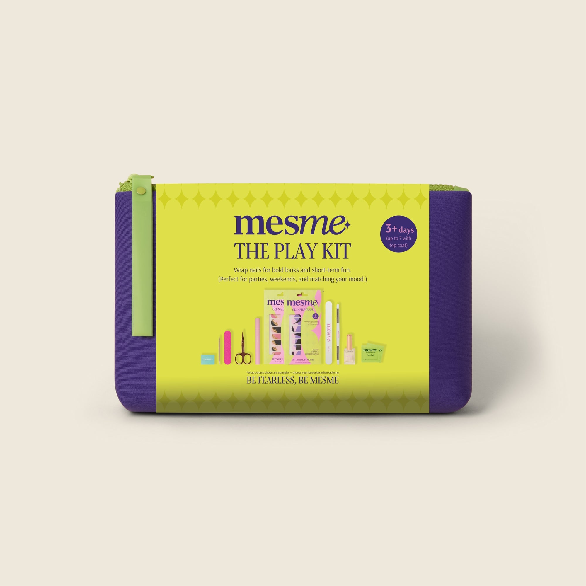 mesme The Play Kit packaging on a beige background
