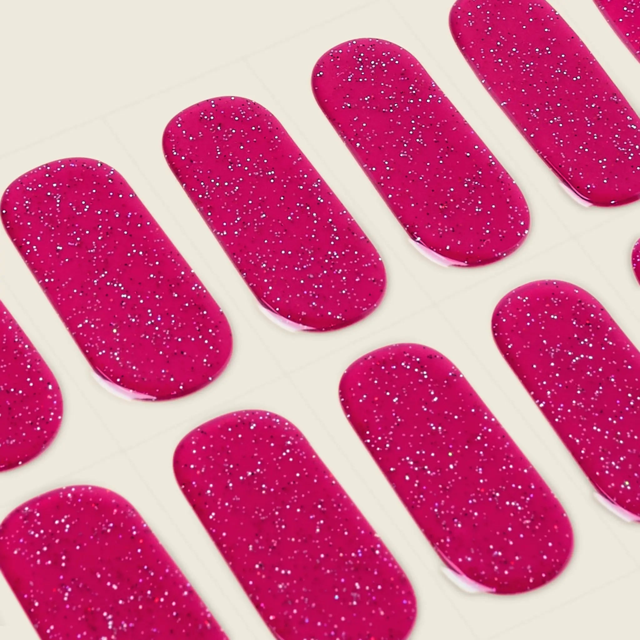 mesme Alison Fuchsia Pink 14-Day UV Gel Nail Wraps — Strip Sheet Close-Up