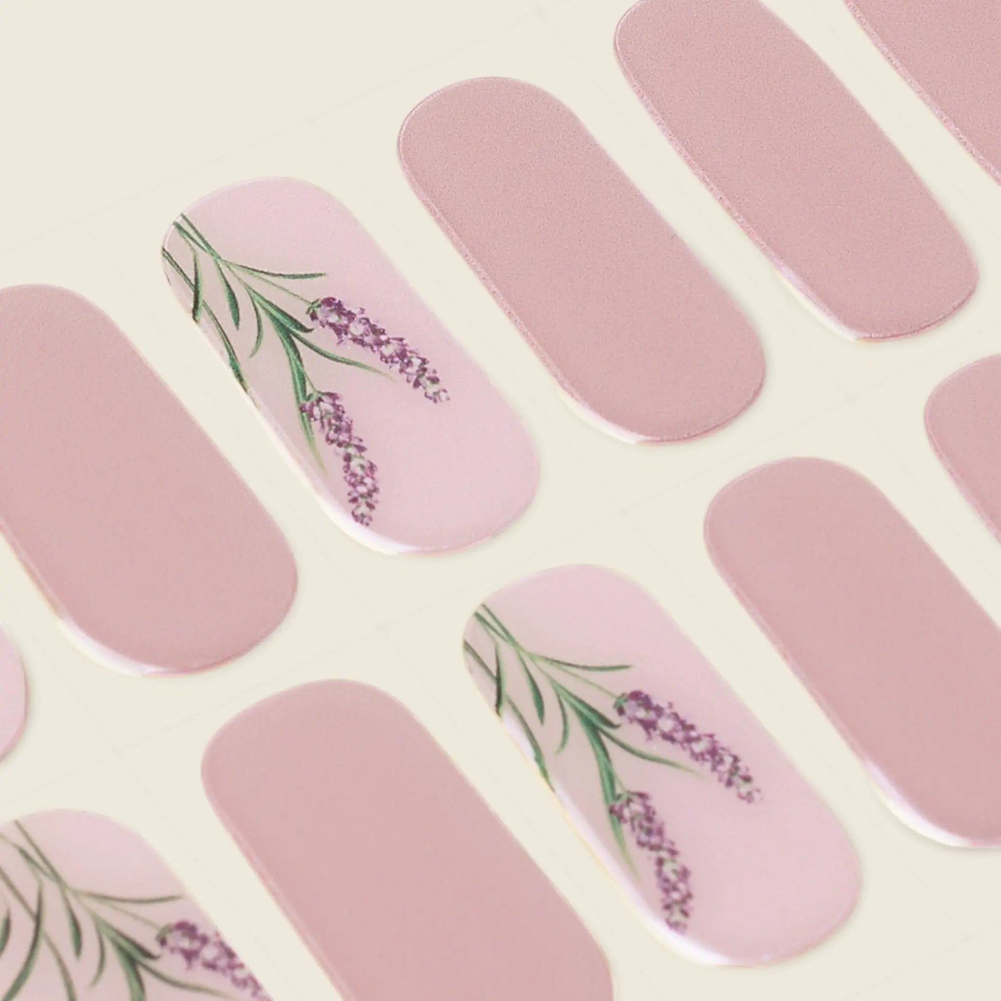 mesme Angelica Pink 14-Day UV Gel Nail Wraps — Strip Sheet Close-Up