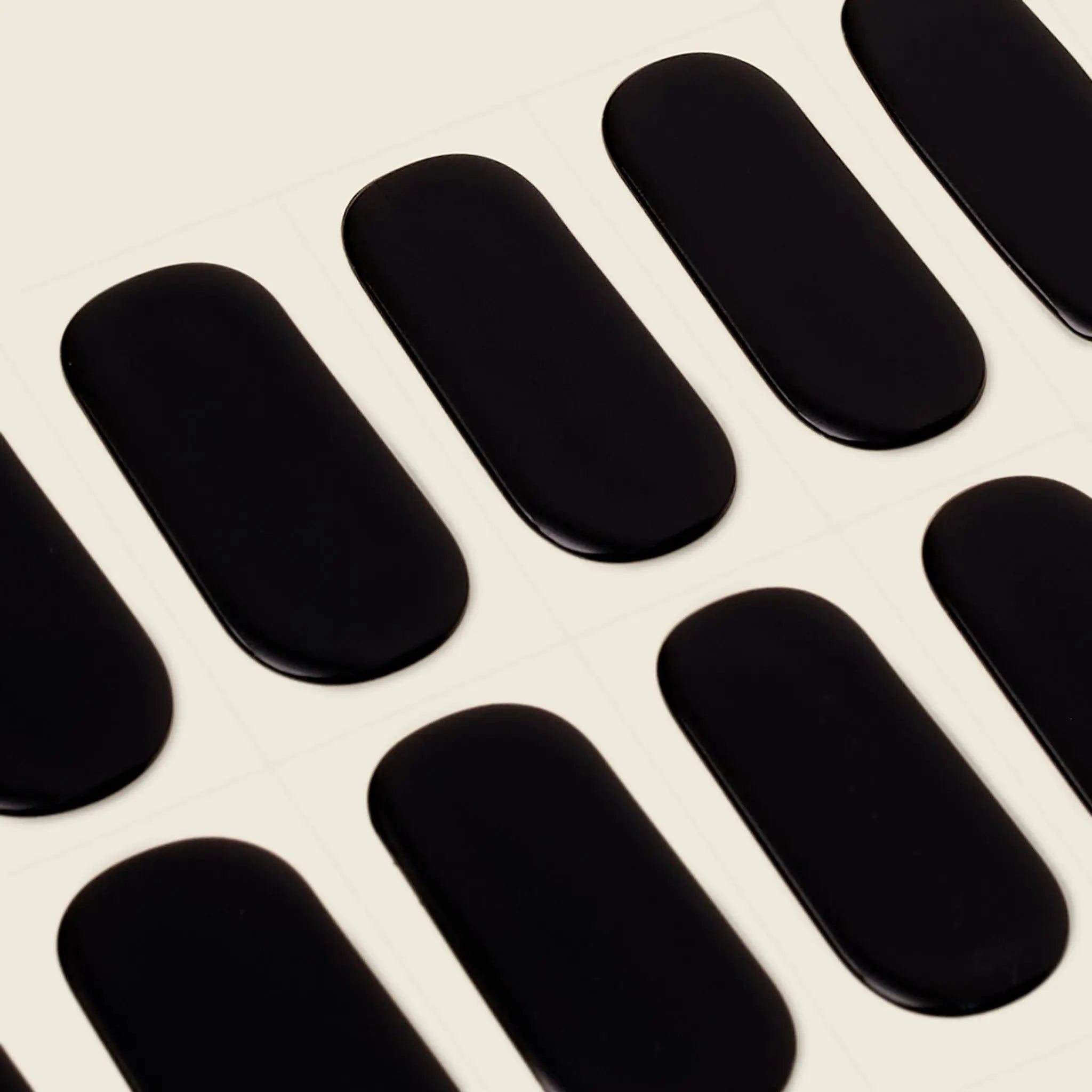 mesme Bianca Black 14-Day UV Gel Nail Wraps — Strip Sheet Close-Up