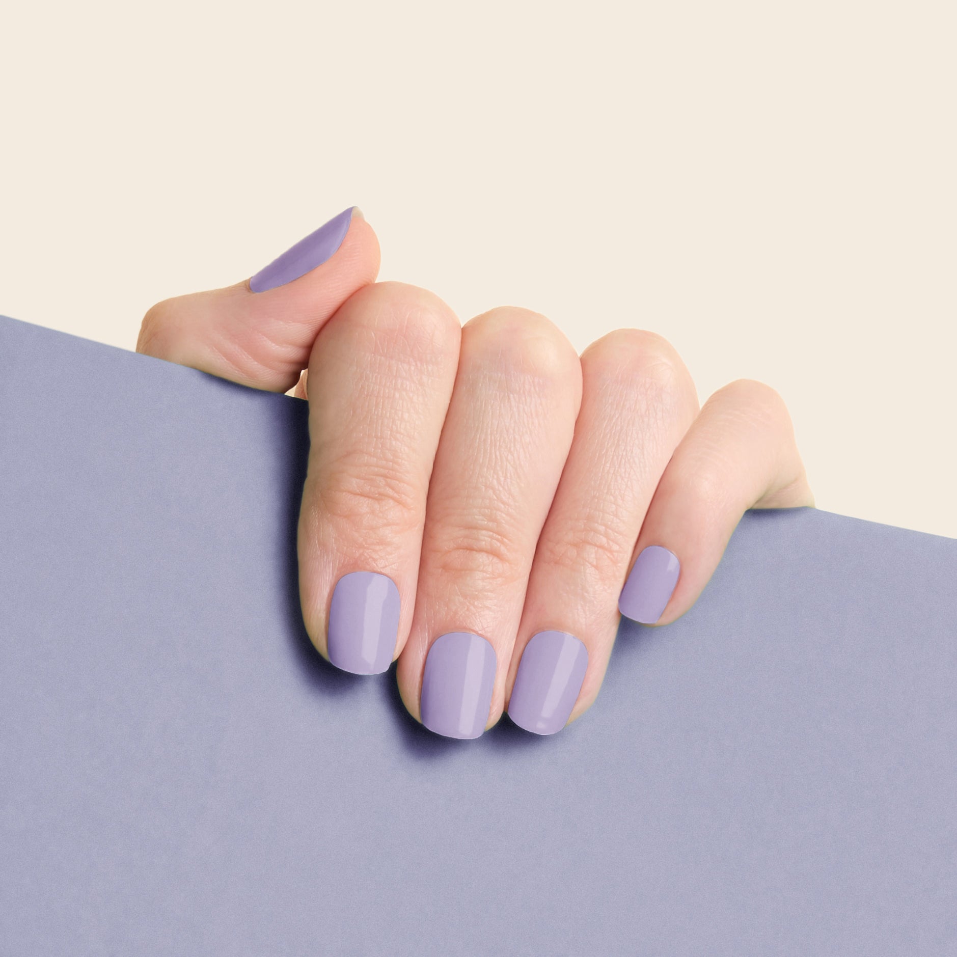 mesme Chiara Lavender 14-Day UV Gel Nail Wraps On Hand