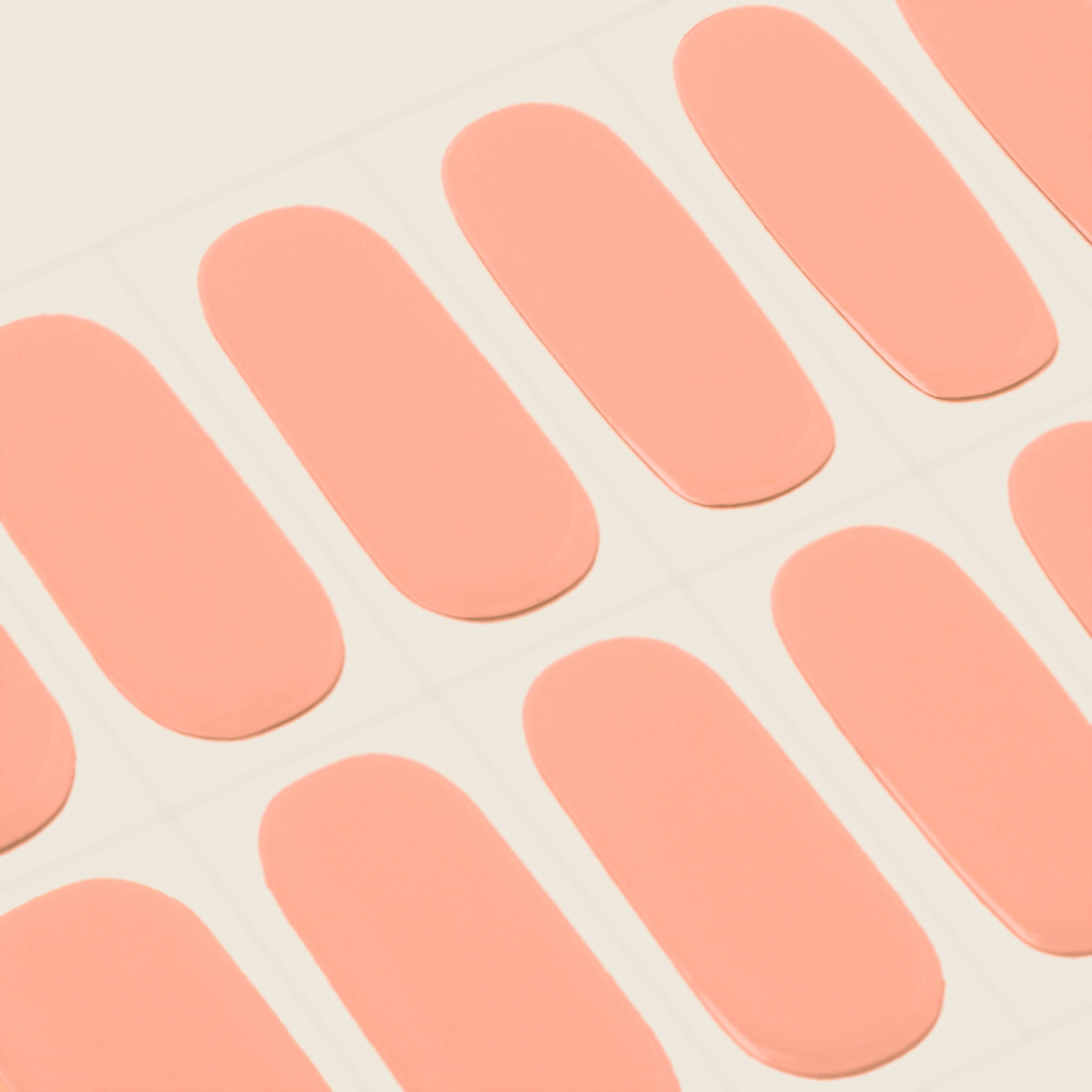 mesme Claudia Peach Nude 10-Day UV-Free Nail Wraps — Strip Sheet Close-Up