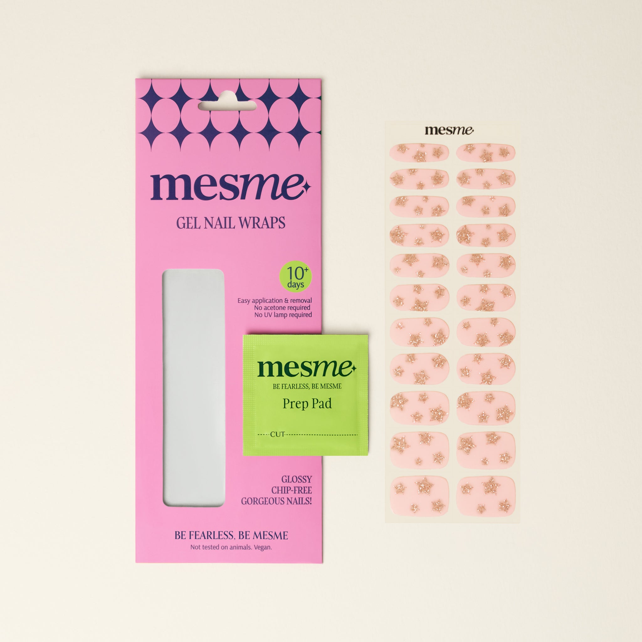 mesme Darina Nude Pink 10-Day UV-Free Nail Wraps — Packaging