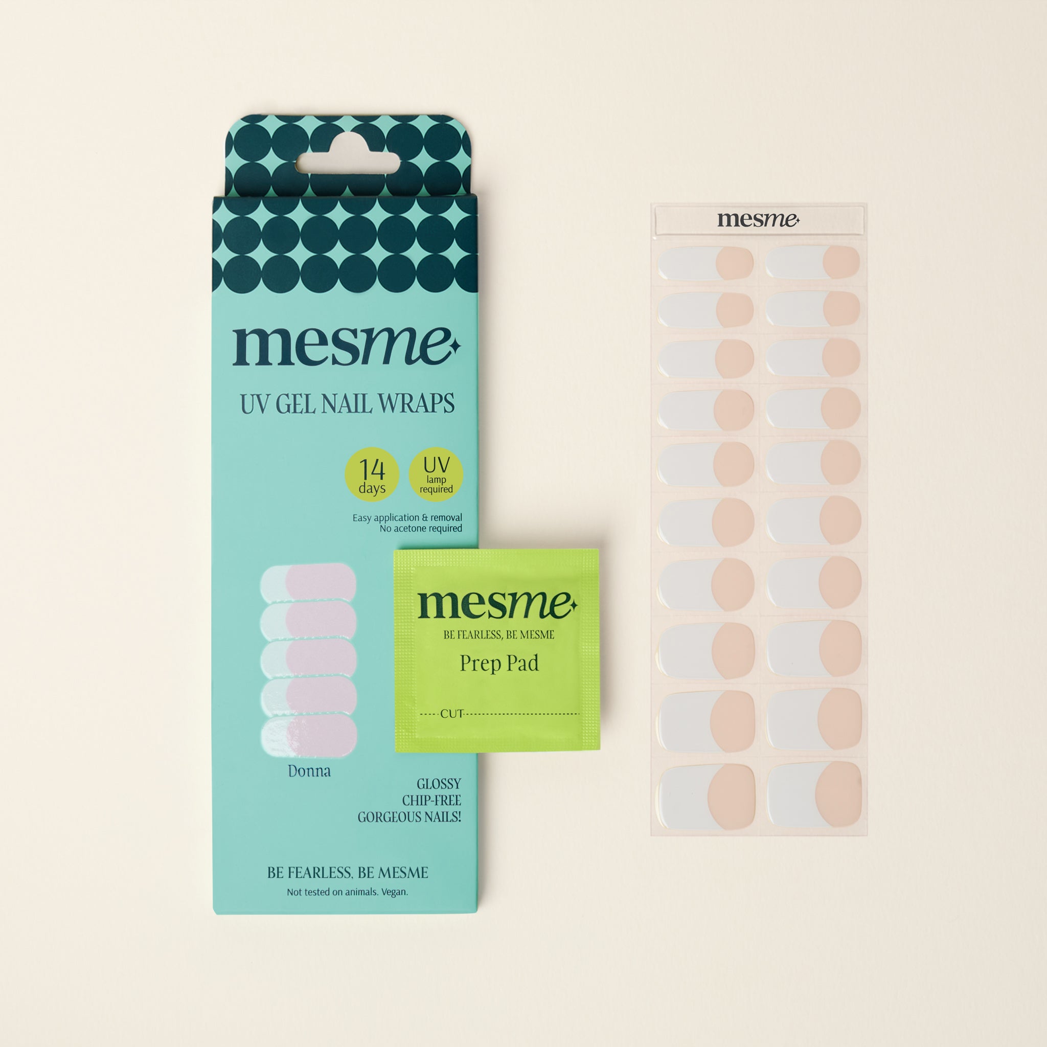 mesme Donna Classic French 14-Day UV Gel Nail Wraps — Packaging