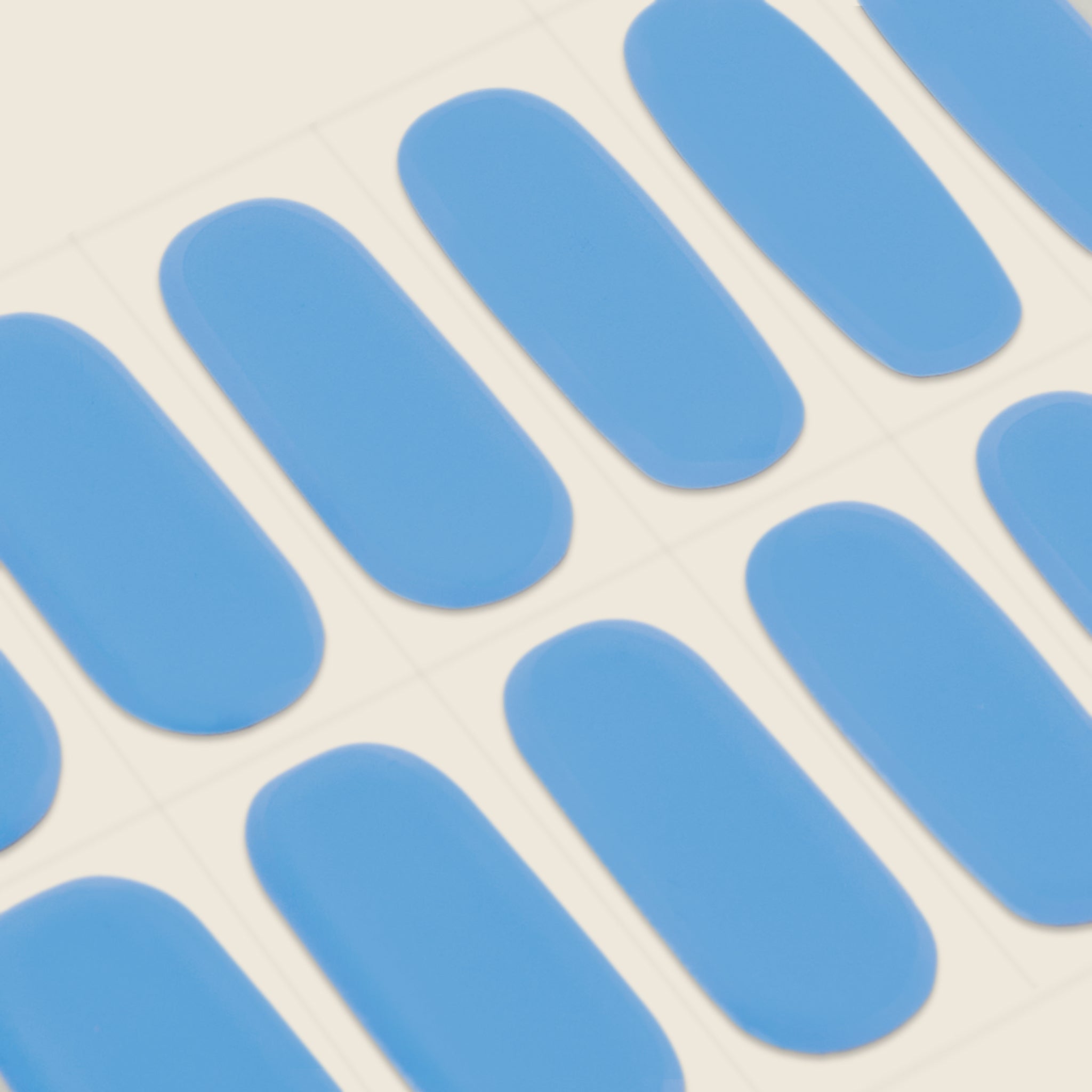 mesme Gemma Sky Blue 10-Day UV-Free Nail Wraps — Strip Sheet Close-Up