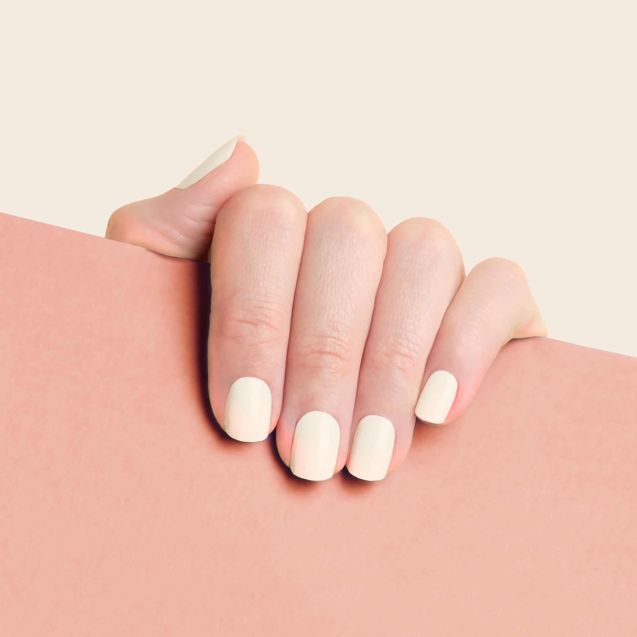 mesme Hannah Ivory Nude 10-Day UV-Free Nail Wraps On Hand