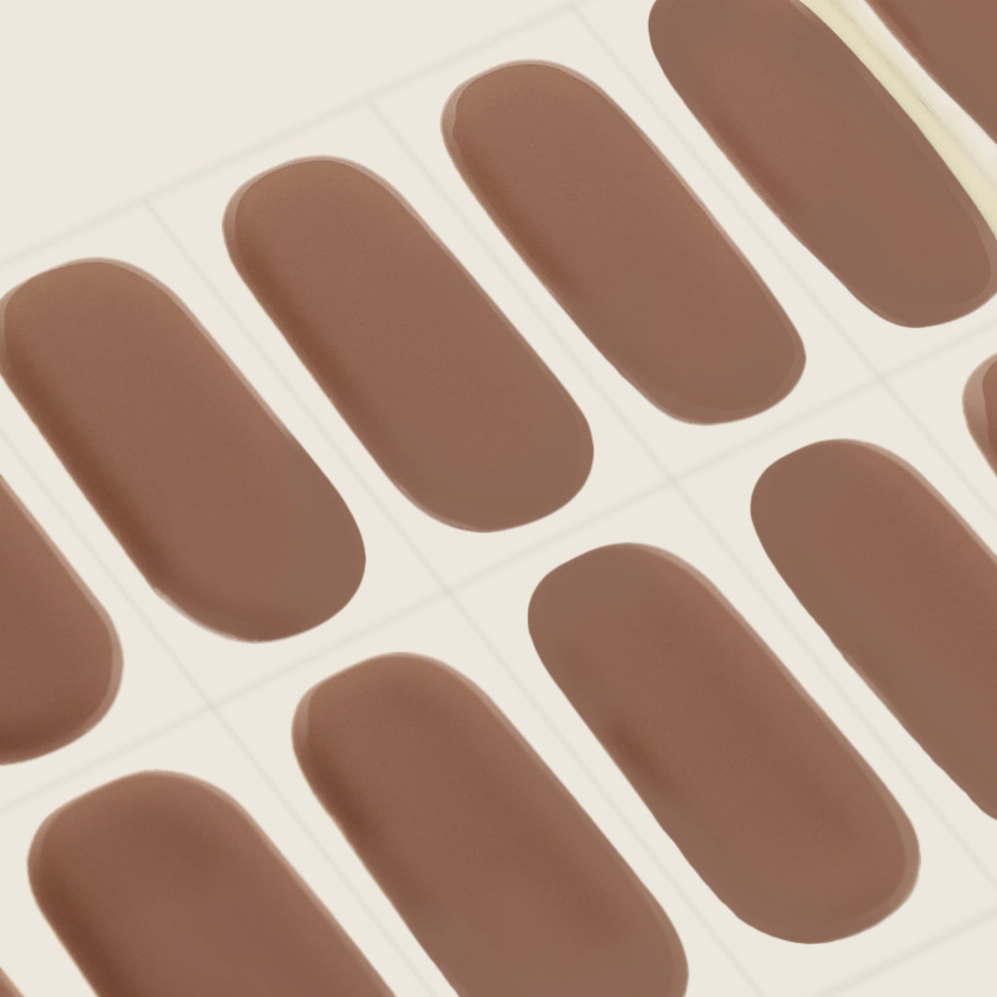 mesme Ivanna Taupe Brown 10-Day UV-Free Nail Wraps — Strip Sheet Close-Up