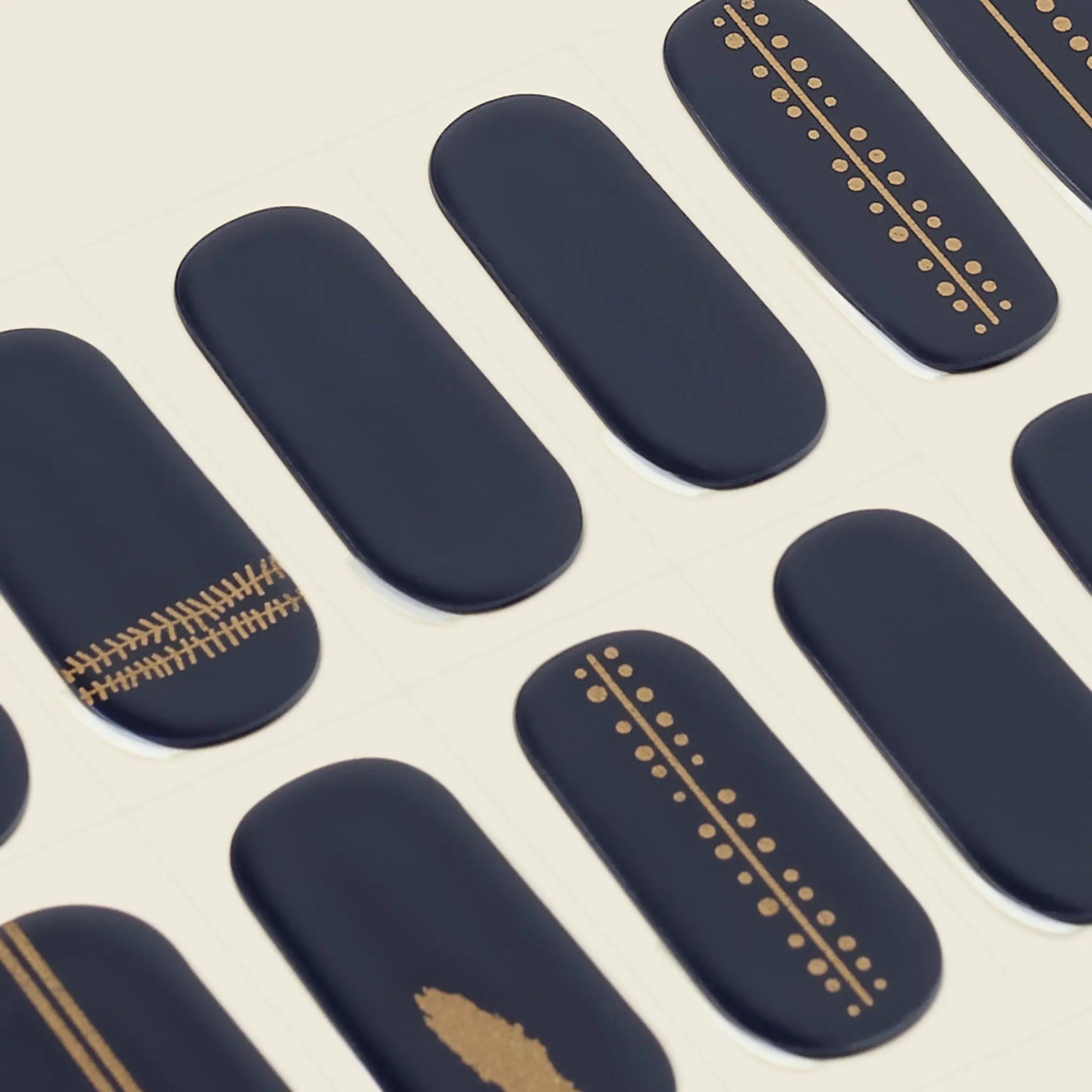 mesme Laia Dark Navy 14-Day UV Gel Nail Wraps — Strip Sheet Close-Up