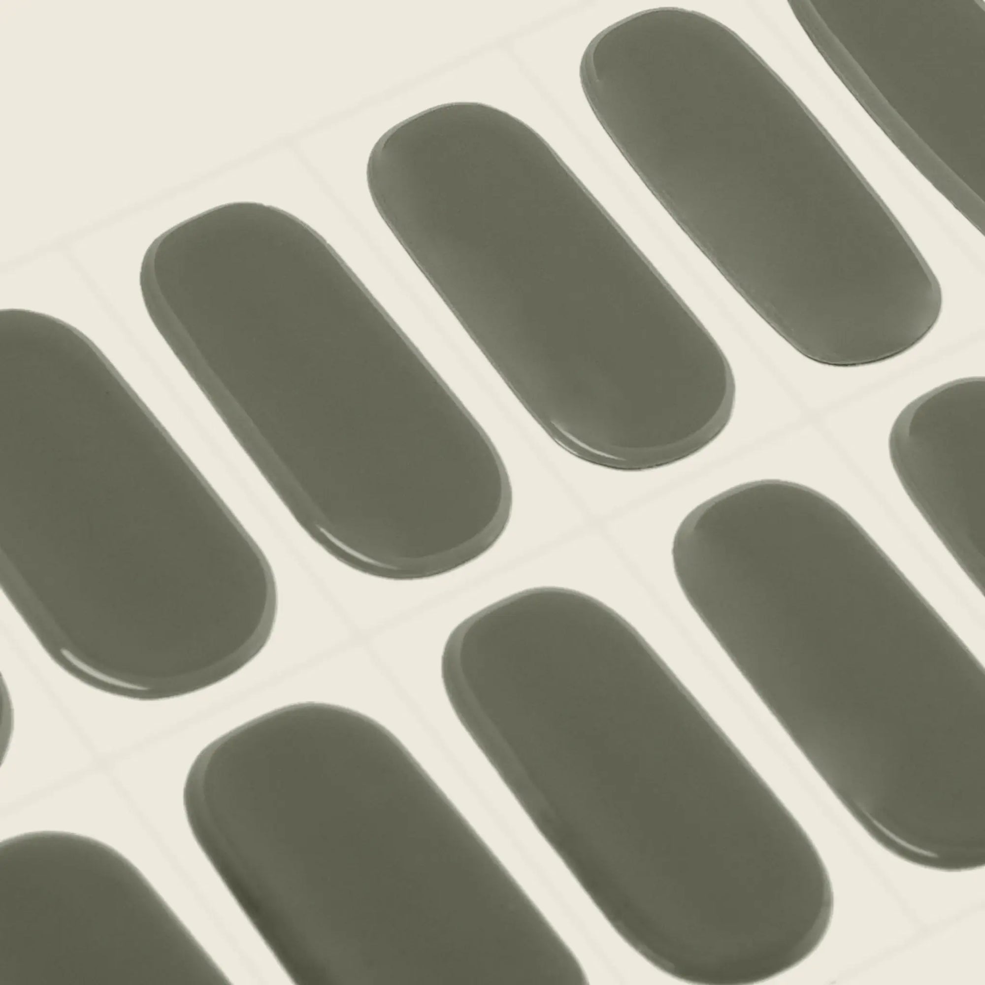 mesme Laura Muted Sage Green 10-Day UV-Free Nail Wraps — Strip Sheet Close-Up