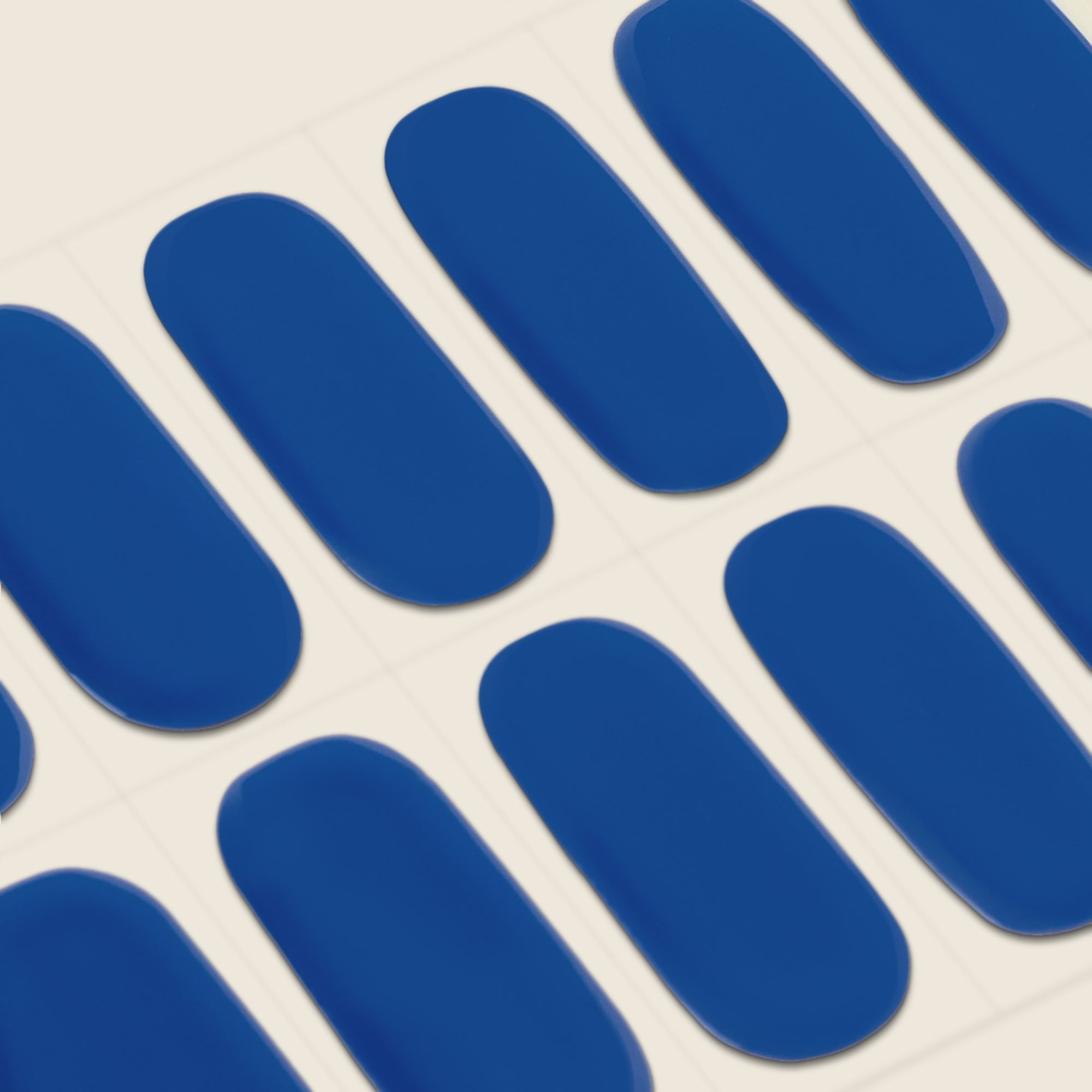 mesme Luisa Cobalt Blue 10-Day UV-Free Nail Wraps — Strip Sheet Close-Up