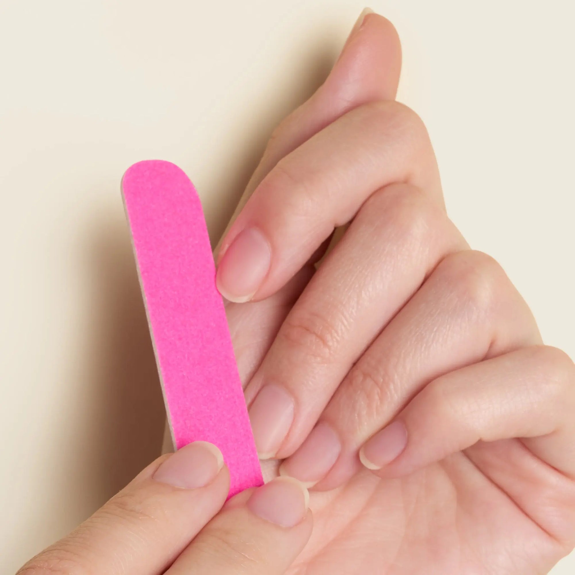 mesme Mini Prep Kit nail wrap accessory — for all wraps — filing the nail edge (in use)