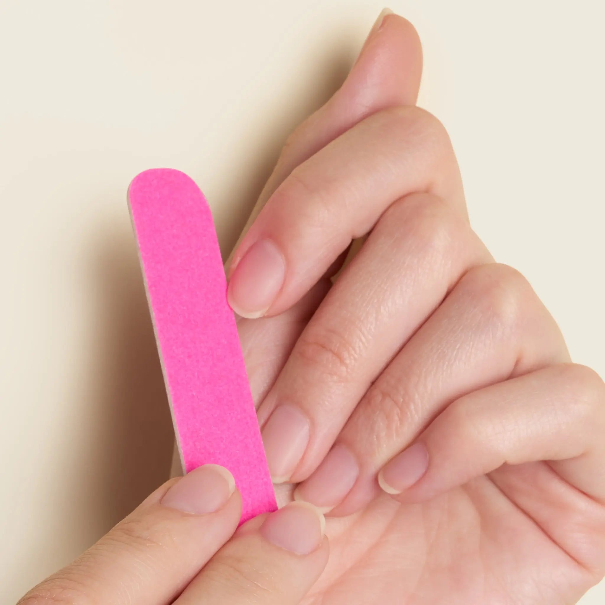 mesme Mini Prep Kit nail wrap accessory — for all wraps — filing the nail edge (in use)