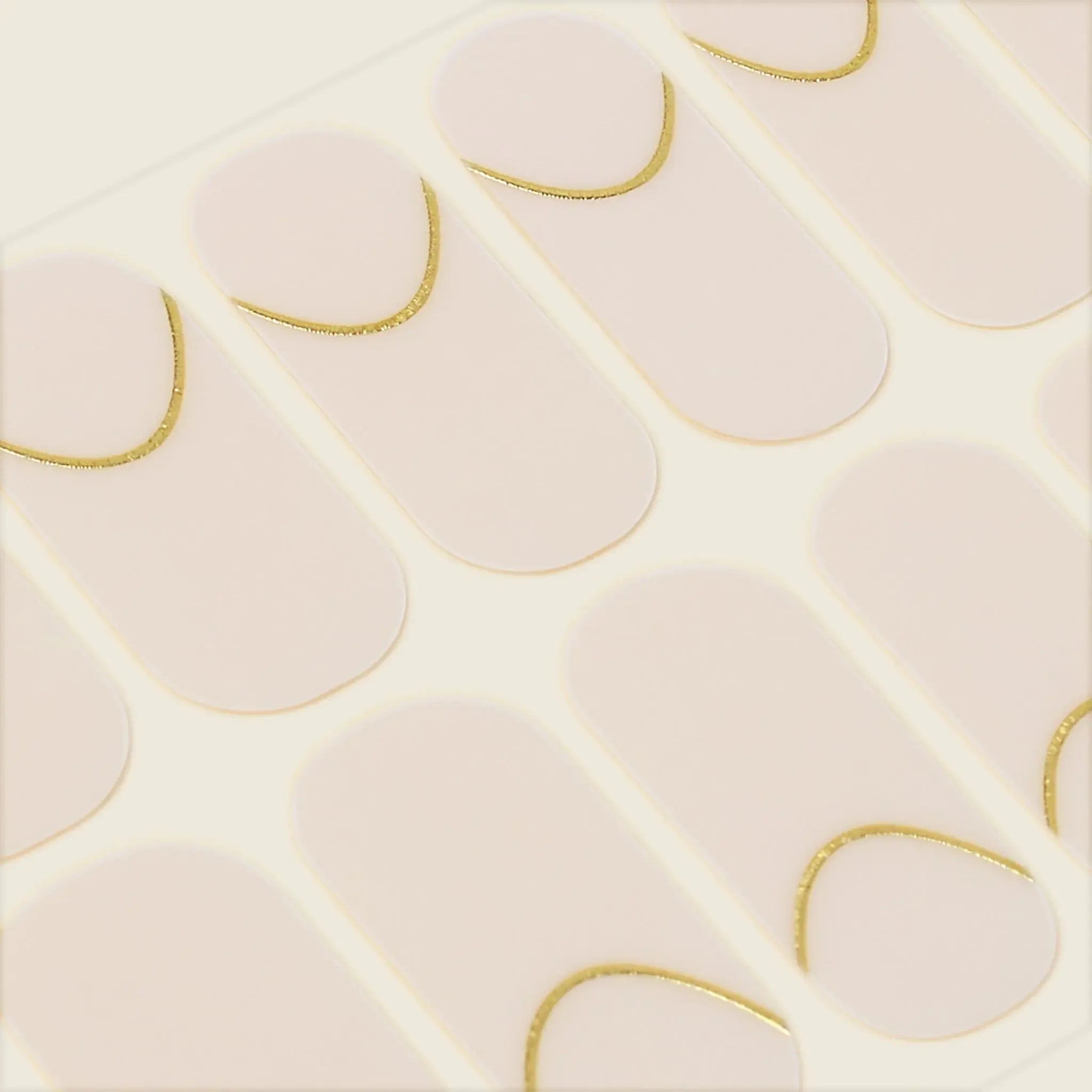 mesme Charlotte Nude Gold 3+ Day UV-Free Gel Nail Wraps — Strip Sheet Close-Up