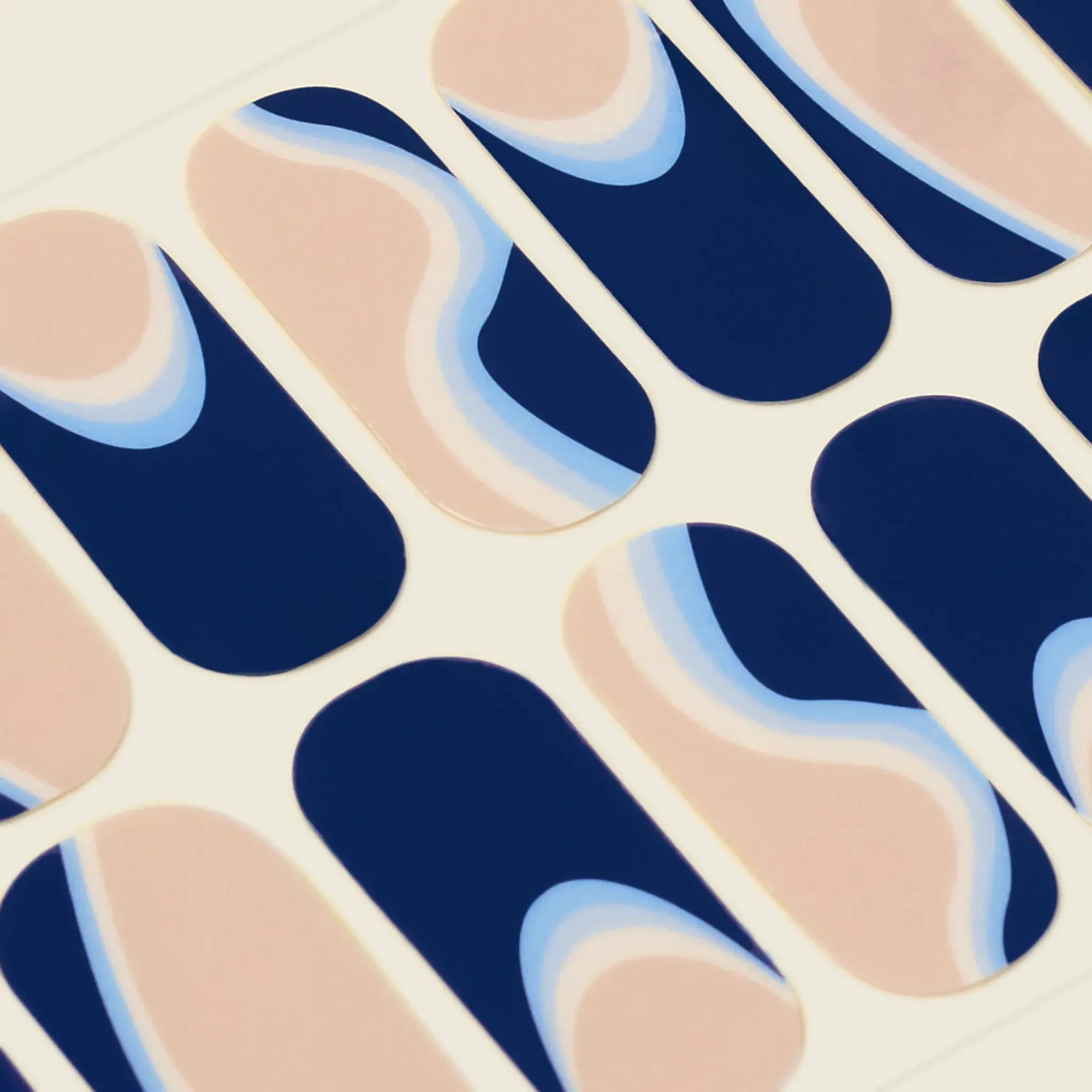 mesme Michelle Navy Cream 3+ Day UV-Free Gel Nail Wraps — Strip Sheet Close-Up