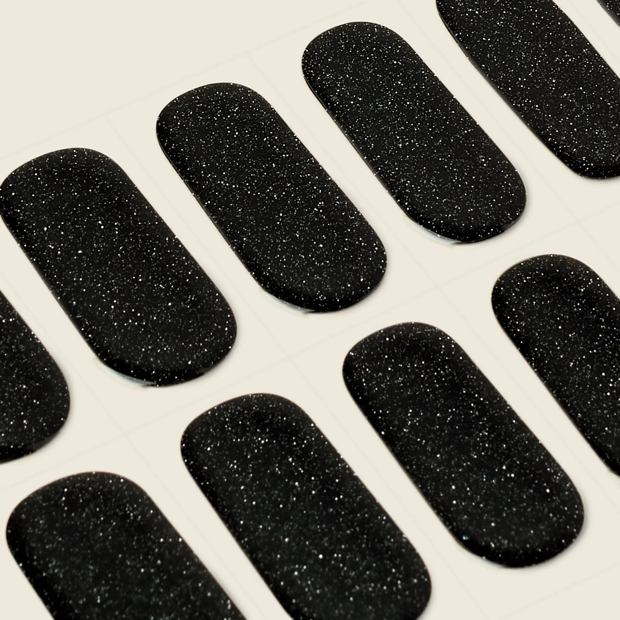 mesme Natalie Black 14-Day UV Gel Nail Wraps — Strip Sheet Close-Up