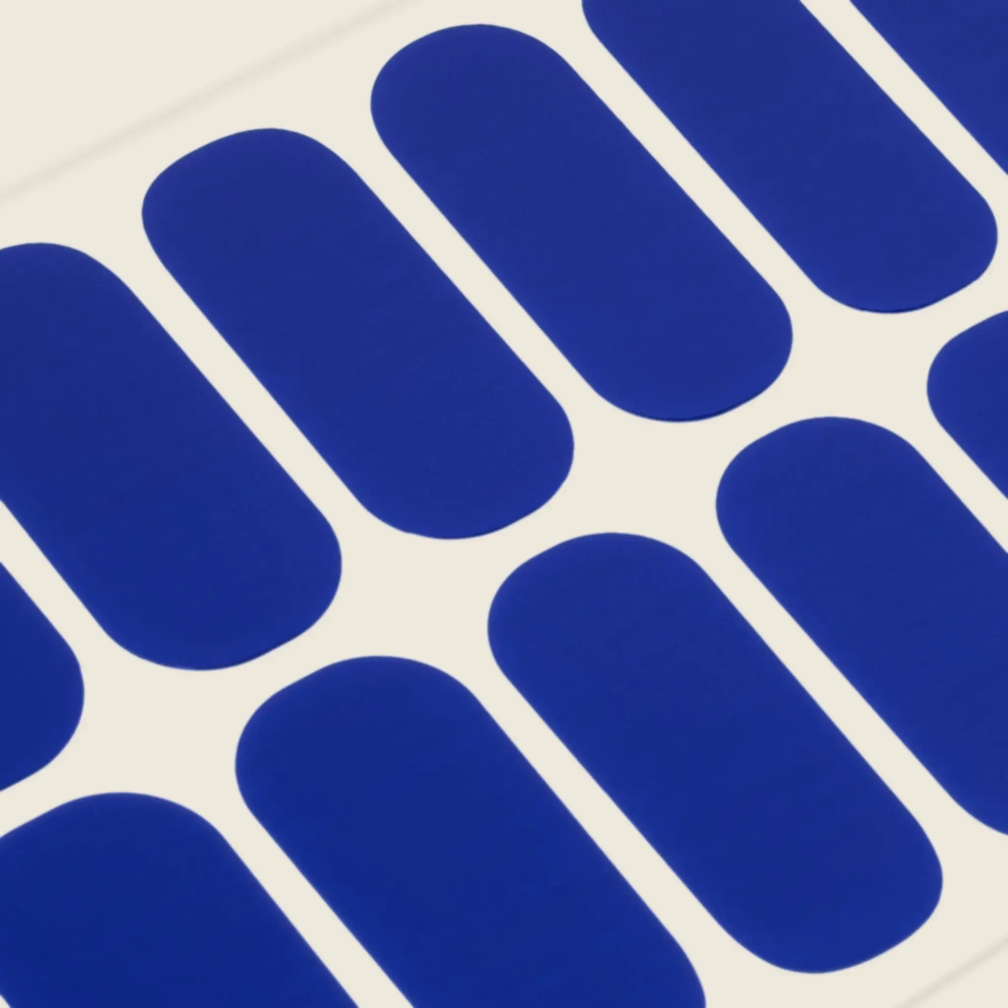 mesme Nicole Cobalt Blue 3+ Day UV-Free Gel Nail Wraps — Strip Sheet Close-Up