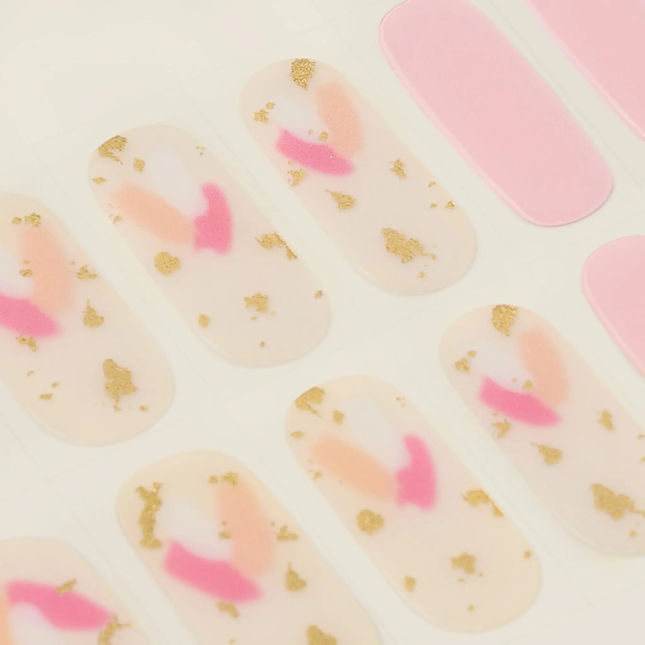 mesme Valentina Pink Floral 14-Day UV Gel Nail Wraps — Strip Sheet Close-Up